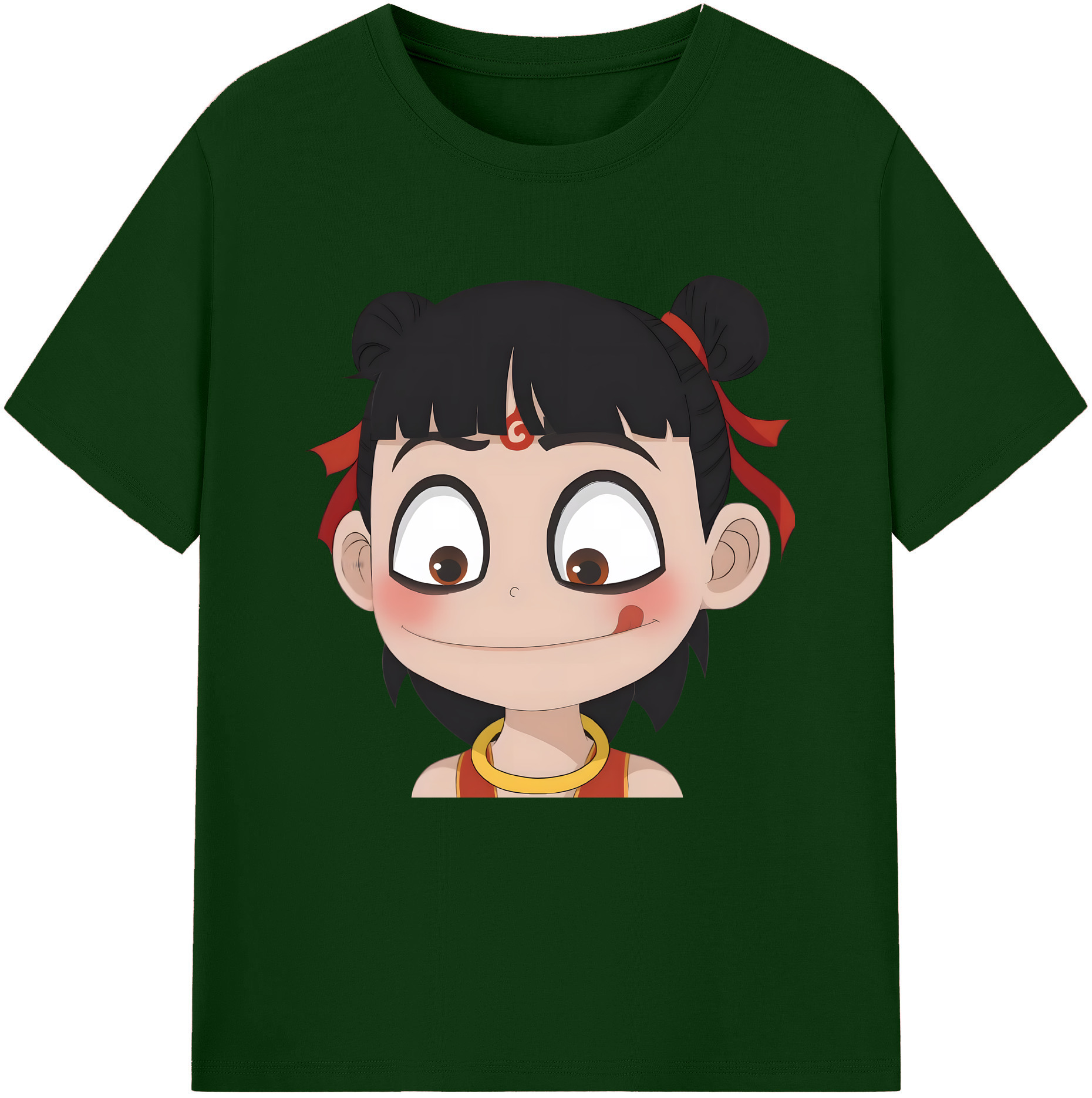 （画像用） Ne Zha 2 ナタ 魔童の大暴れ 綿100％半袖Tシャツ（フロントプリント）
